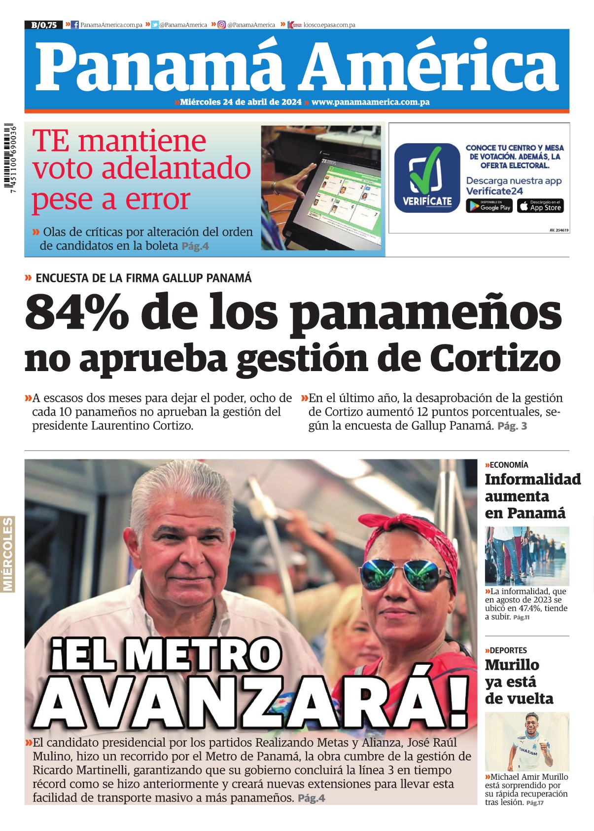 Portada Panamá América