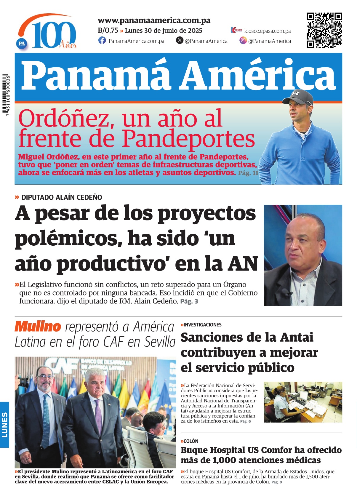 Portada Panamá América