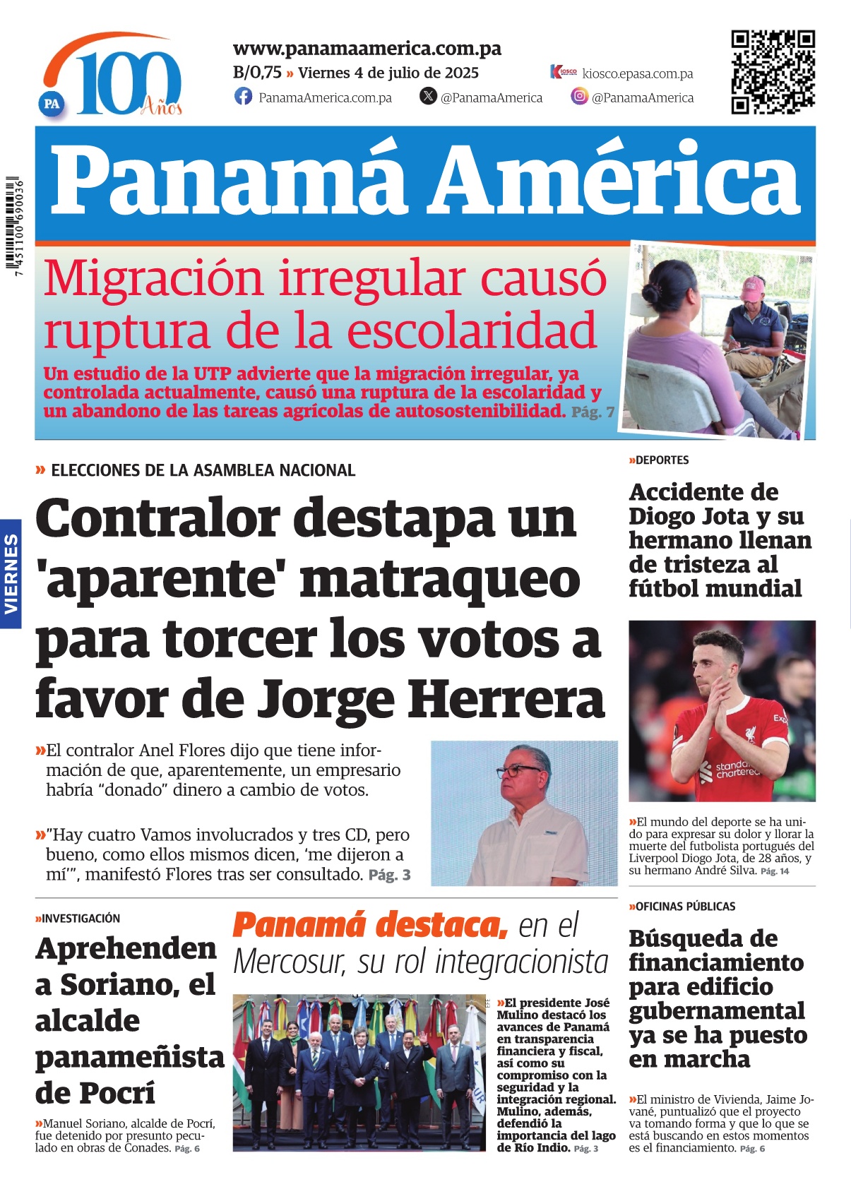 Portada Panamá América