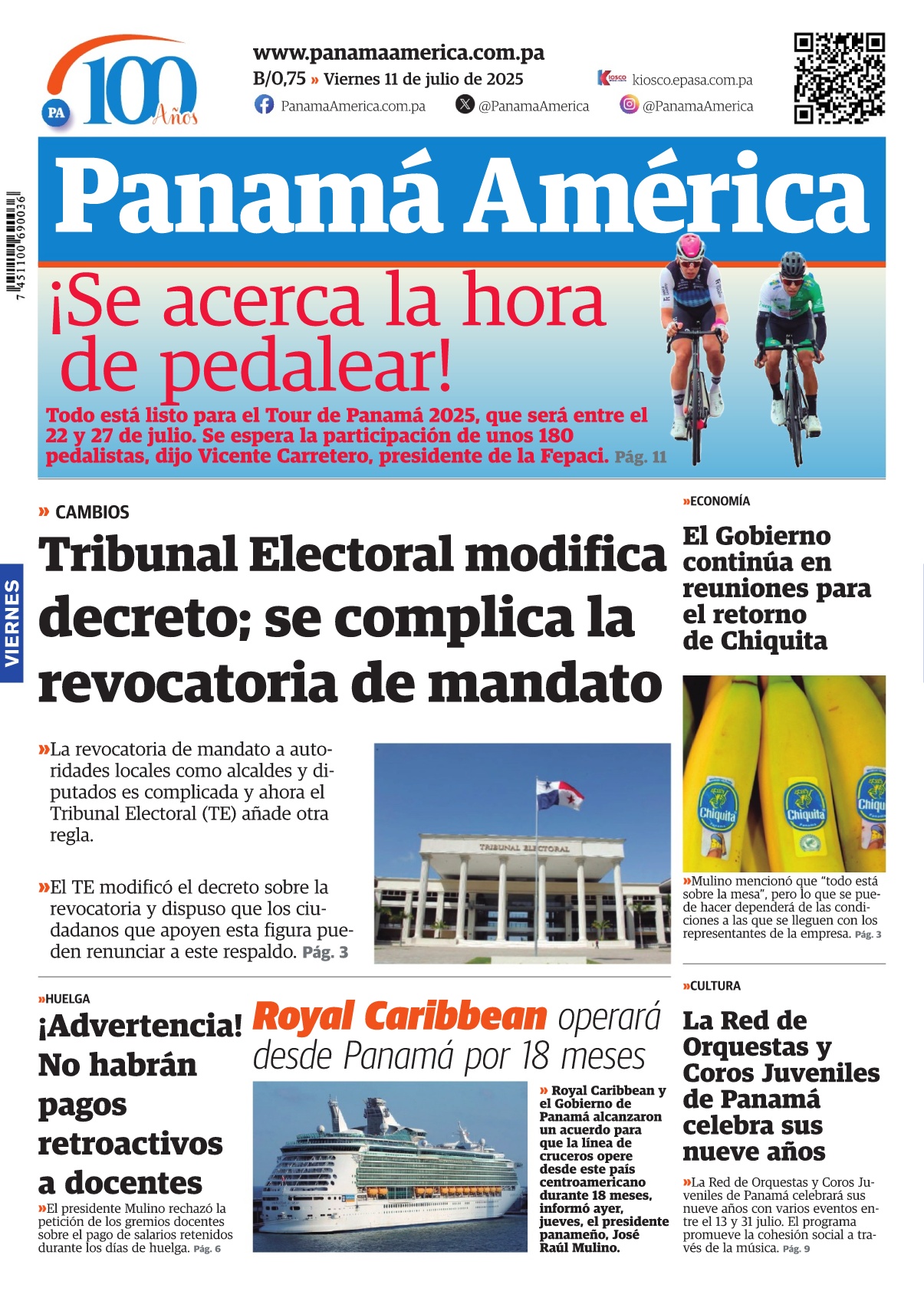 Portada Panamá América