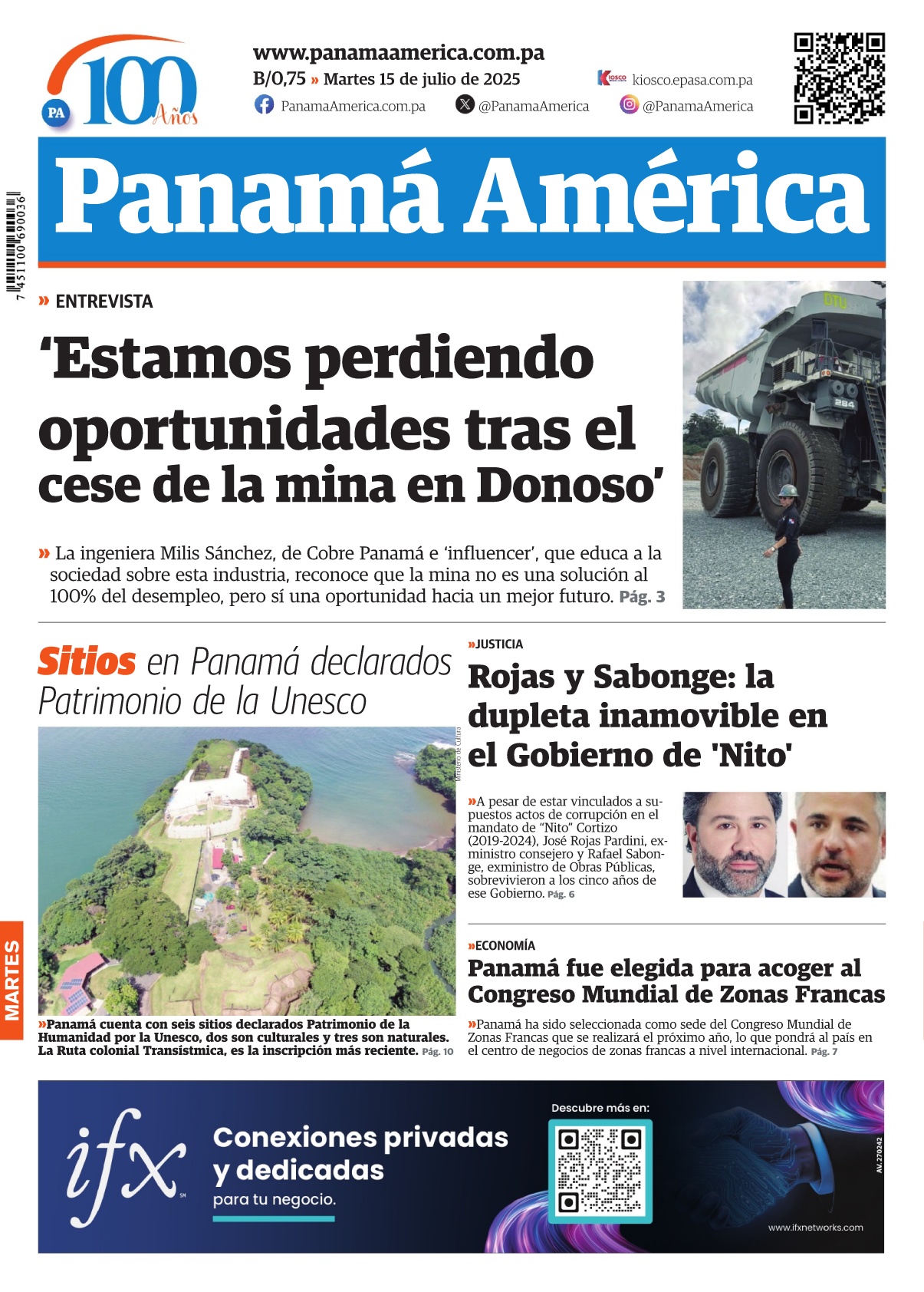 Portada Panamá América
