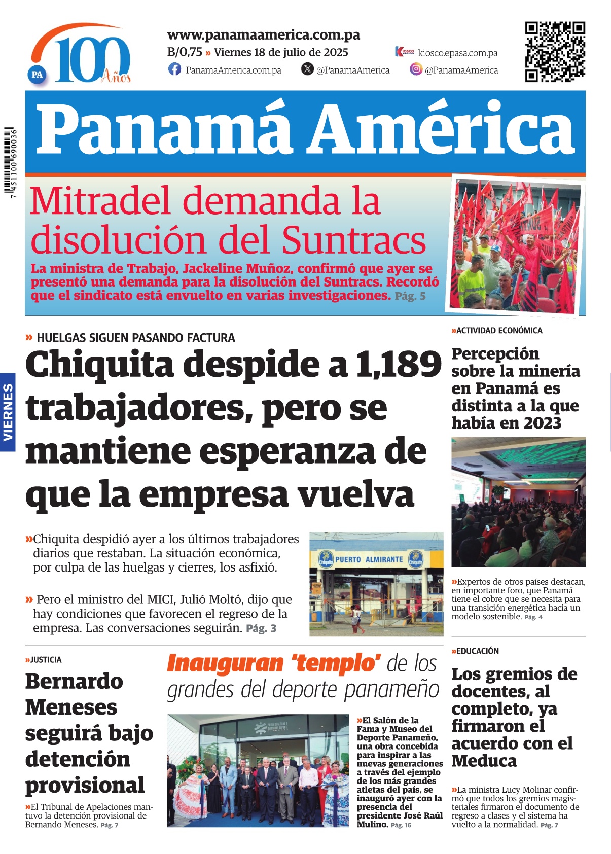 Portada Panamá América