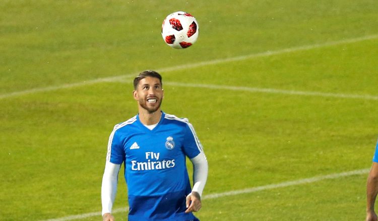 Sergio Ramos en los entrenamientos /Foto EFE