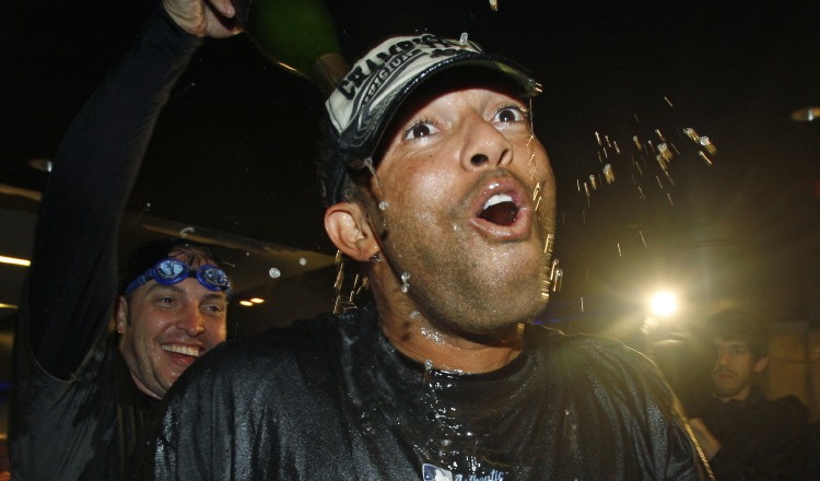 Mariano Rivera en una celebración de Serie Mundial. AP