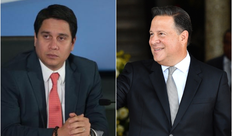 Juan Carlos Varela, presidente de Panamá (derecha), y Mario Pérez, director general de Pandeportes.
