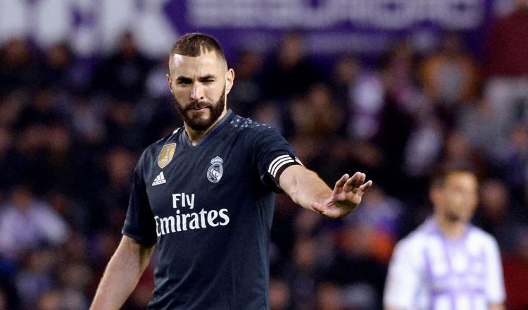 Karim Benzema anotó doblete ante el Valladolid. EFE