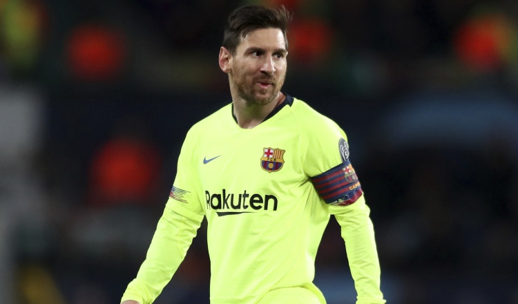 Lionel Messi durante el partido ante el United. AP