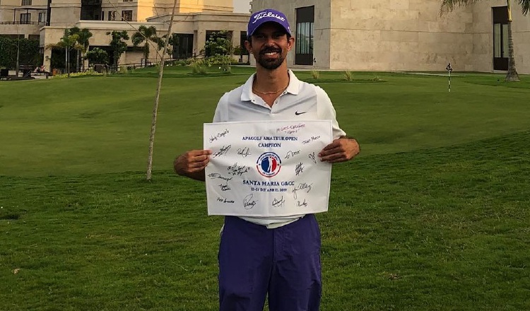 Miguel Ordóñez, que ganó de punta a punta el torneo, finalizó con un 'score' de dos bajo par. Cortesía/Apagolf