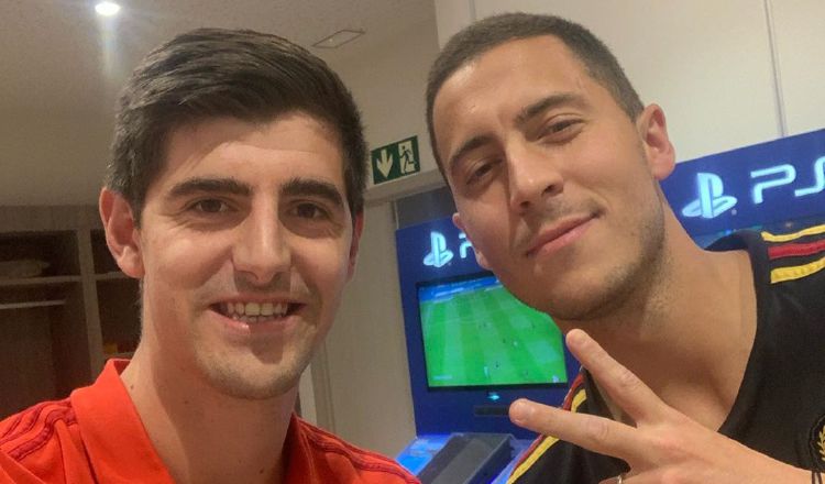 Hazard y Courtois son amigos. Instagram