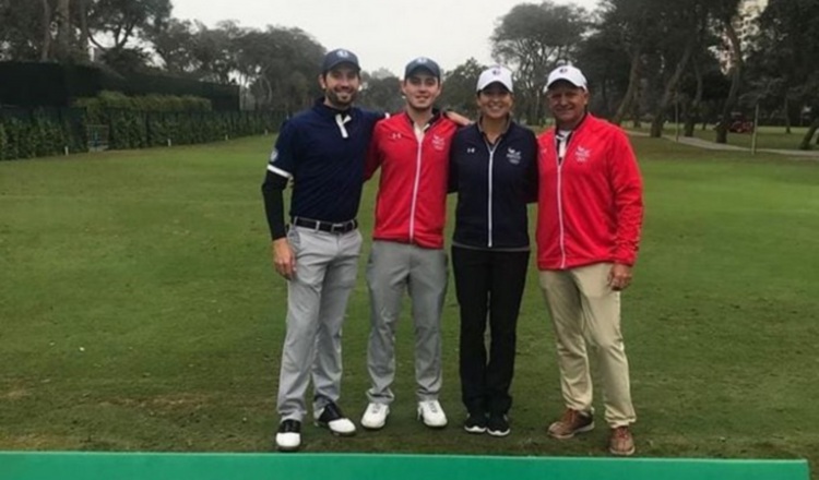 Los golfistas panameños en una práctica previa. Cortesía