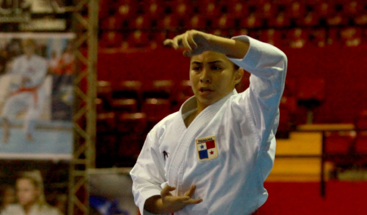 Ana Gabriela Ehrman durante el Panamá Open de Karate. Foto Anayansi Gamez