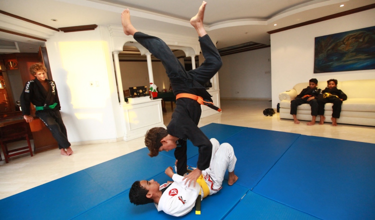 Sebastián durante un entrenamiento en su casa. Fotos Anayansi Gamez