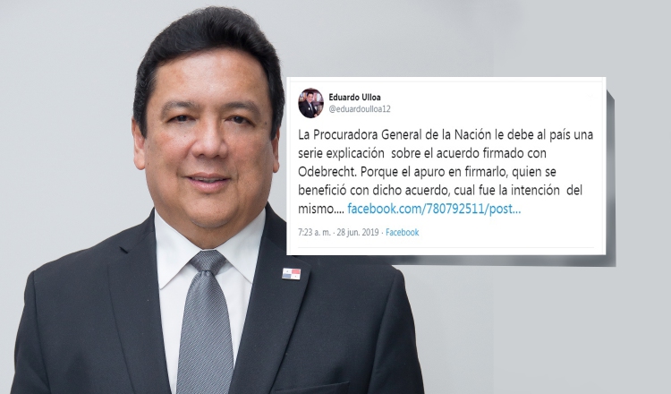 El tuit de archivo más comentado del ahora procurador designado, Eduardo Ulloa. Ilustración Panamá América