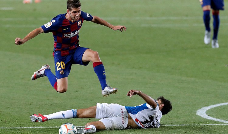 Messi en el partido ante Espanyol. Foto:EFE