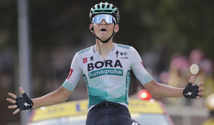 El pedalista alemán Lennard Kamna fue el ganador de la etapa 16 del Tour de Francia. Foto:EFE
