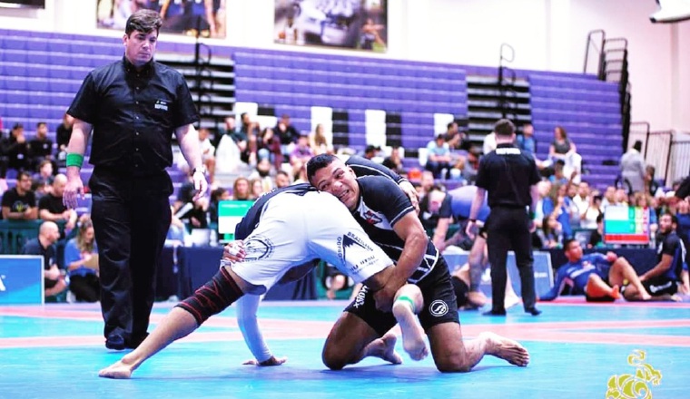 Leonardo González en un torneo de jiu jitsu. Foto:Cortesía