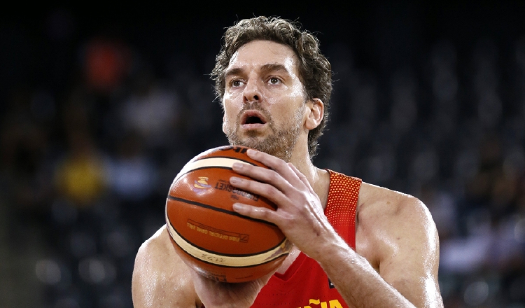 Pau Gasol con la selección de España. Foto:EFE