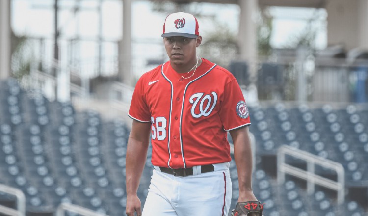 Steven Fuentes ha estado en el campo alternativo de los Nacionales. Foto:@Nationals