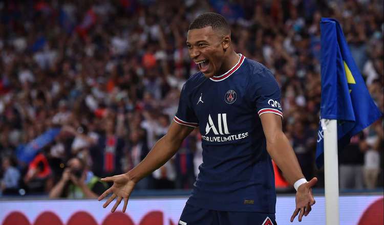 El francés Kylian Mbappé del PSG. Foto.EFE