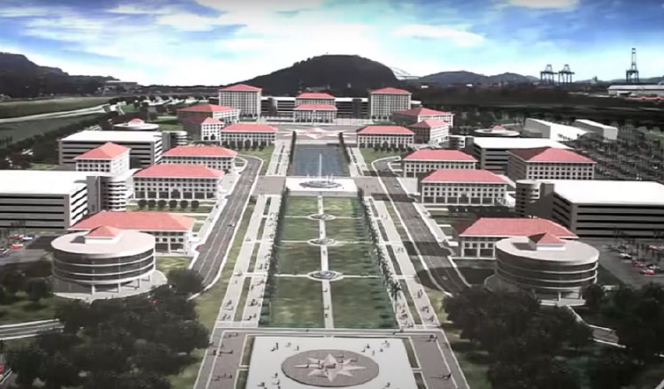 Este fue uno de los últimos diseños conceptuales sobre la ciudad gubernamental, que estaría ubicada en el sector de Albrook.  Archivo