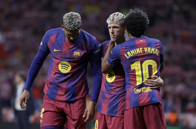 Ni Lamine Yamal pudo rescatar al Barcelona en el partido de vuelta ante el Atlético Madrid. EFE
