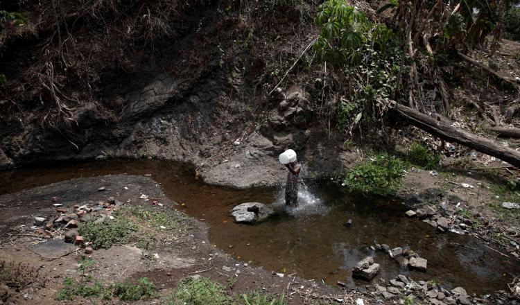 Ante la falta de agua, se van a los ríos. Foto: EFE