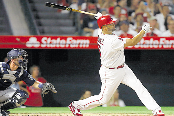 Pujols se sometió a  una cirugía en la rodilla, en el verano. /Foto AP