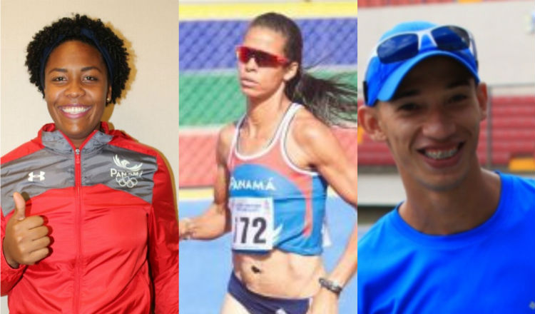 Los atletas clasificados Aixa Middleton, Andrea Ferris y Yassir Cabrera