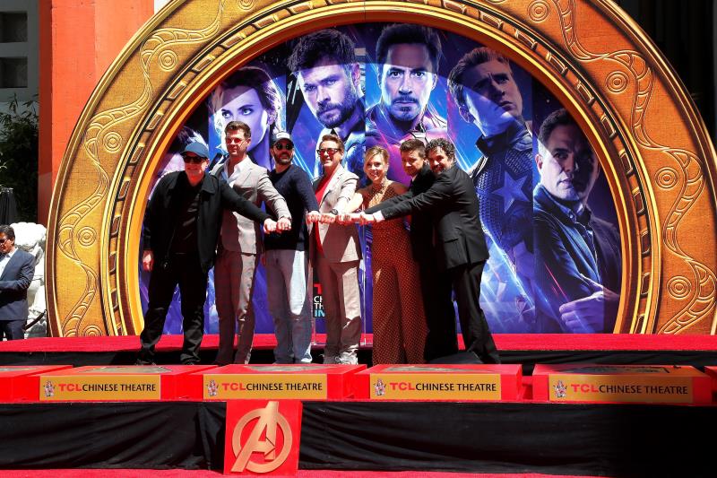 Los actores de 'Avengers: Endgame' durante el evento. Foto: EFE