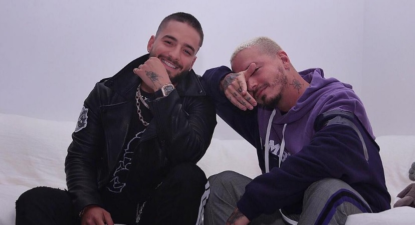 Maluma y J Balvin en su reciente encuentro. Foto: Instagram