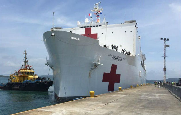 El pronunciamiento de Laurentino Cortizo Cohen y el jefe del Comando Sur de Estados Unidos, el almirante Craig Faller se dieron durante el recorrido del barco Comfort.