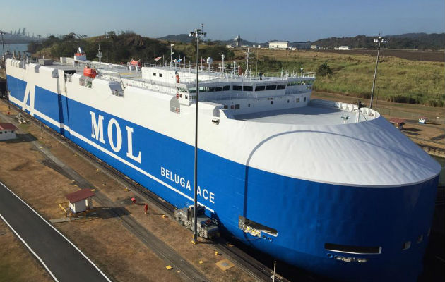 El Beluga Ace cuenta con capacidad para 6,700 vehículos.Foto: Canal de Panamá