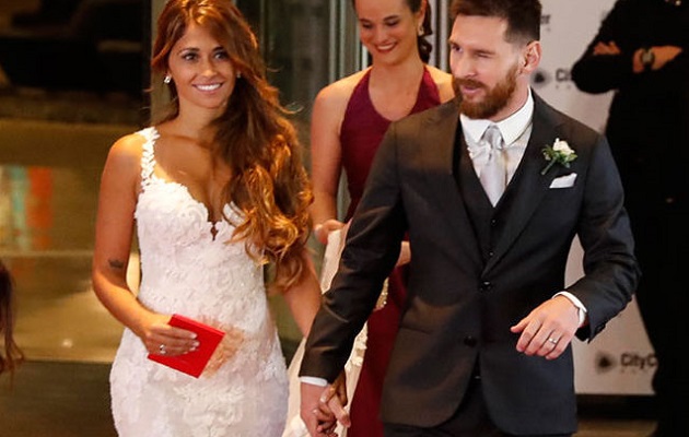 Messi y Antonela el día de su boda.