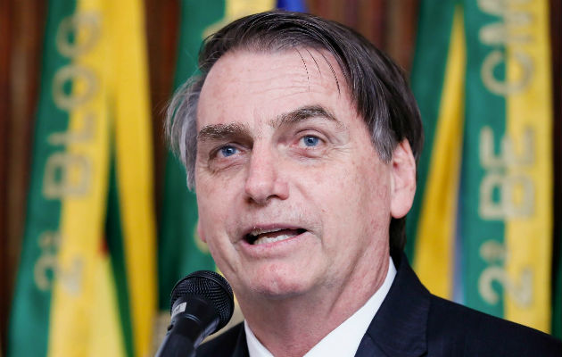 Jair Bolsonaro durante una presentación de un centro tecnológico universitario en Sao Paulo (Brasil). EFE.