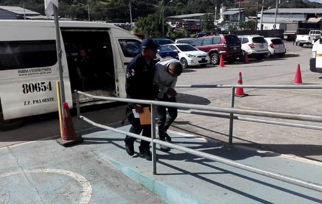 Llegado del imputadoe este jueve al SPA de La Chorrera en la provincia de Panamá Oeste. Foto: Eric Montenegro. 