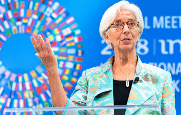 El FMI proyectó en julio un crecimiento global del 3.9% para 2018 y 2019, aunque Lagarde adelantó que los próximos pronósticos, que se darán a conocer en Bali (Indonesia) del 8 al 14 de octubre. /Foto/EFE
