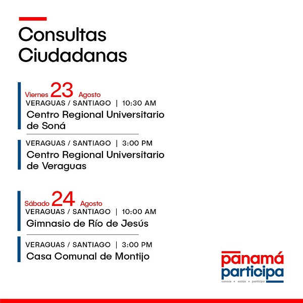 Agenda para la provincia de Veraguas. Imagen de la Asamblea Nacional