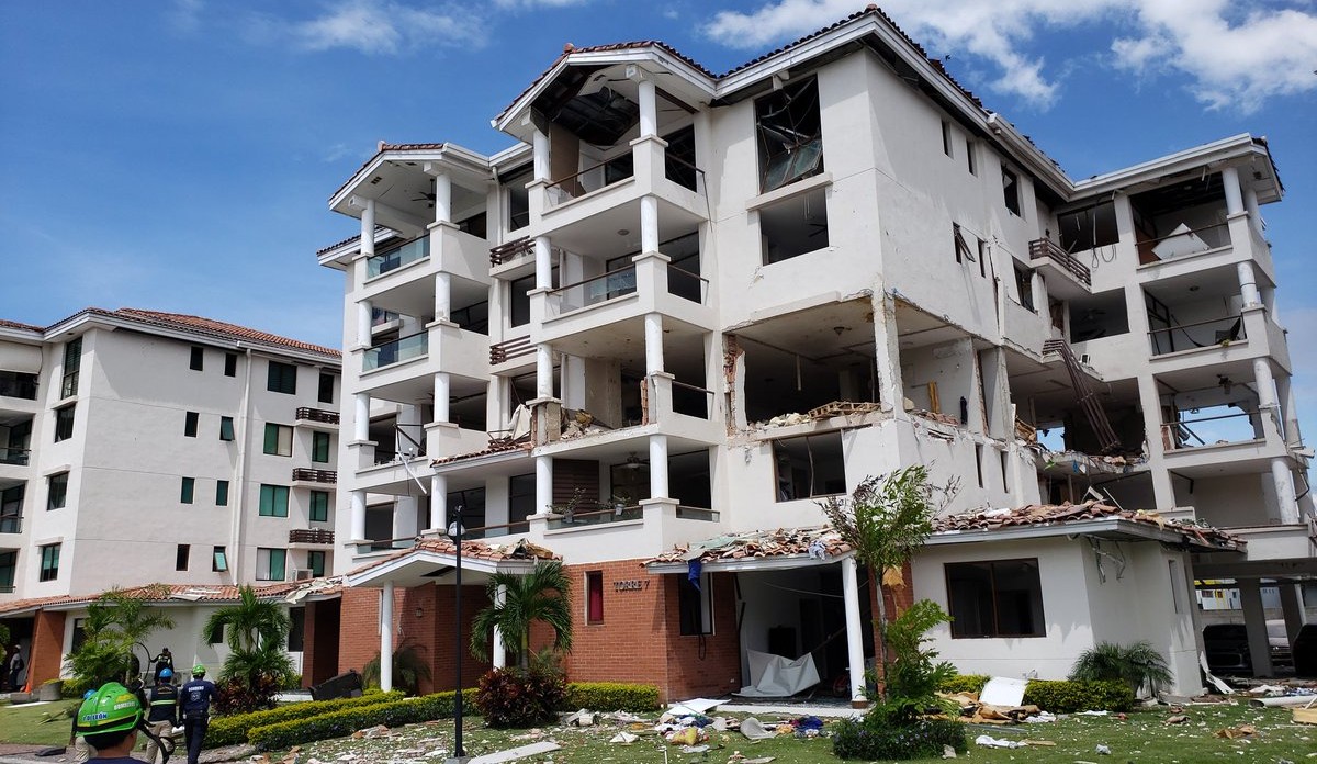 Torre 7 del P.H. Costamare, donde el pasado 31 de mayo ocurrió una  deflagración por una fuga de gas. 