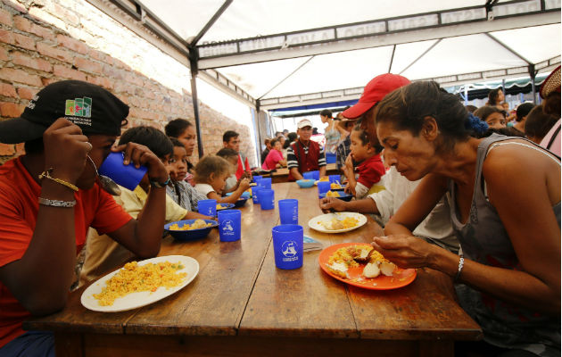Migrantes venezolanos en un albergue católica en Cúcuta. Foto:EFE.