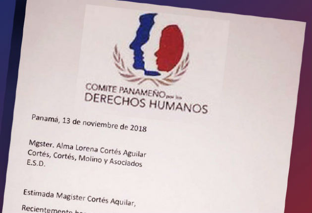 Notificación del Comité Panameño por los Derechos Humanos. Foto/Cortesía