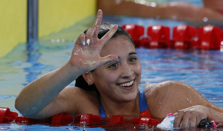 Delfina Pignatiello logró tres medallas de oro en Lima Foto AP