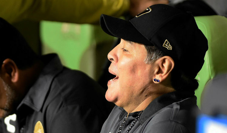 Diego Armando Maradona en su regreso a México. Foto EFE