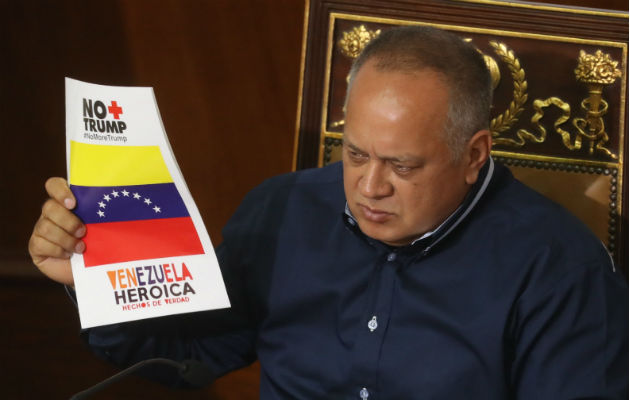 Diosdado Cabello, en la sesión de la ANC este lunes, en Caracas. Foto: EFE.