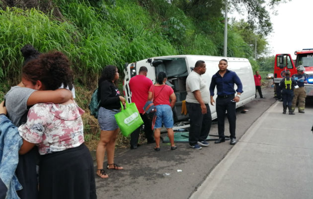El autobús coaster era de la ruta Panamá-Hato Montaña. Foto: Eric A. Montenegro.