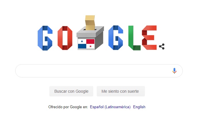 Google dedica su portada de hoy a las elecciones generales en Panamá 2019. 
