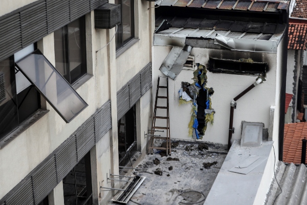 Daños causados por el incendio en el hospital Badim. FOTO/EFE