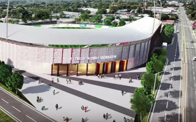  Esta será la nueva fachada del estadio Kenny Serracín, en David, Chiriquí.  / Foto Pandeportes