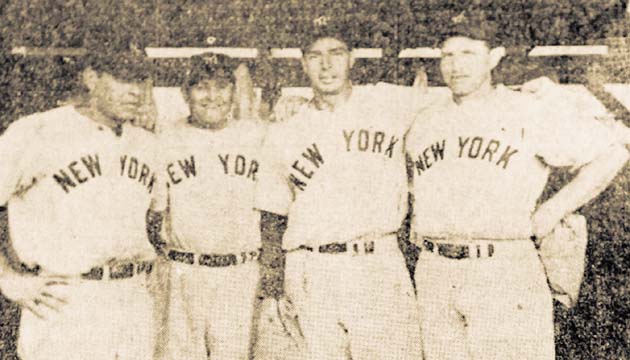 Joe McCarthy junto a algunos jugadores que vinieron en 1946(Hemeroteca)