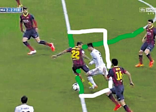 El área para Ronaldo, diferente que para el resto de los jugadores.(Tomado de internet)