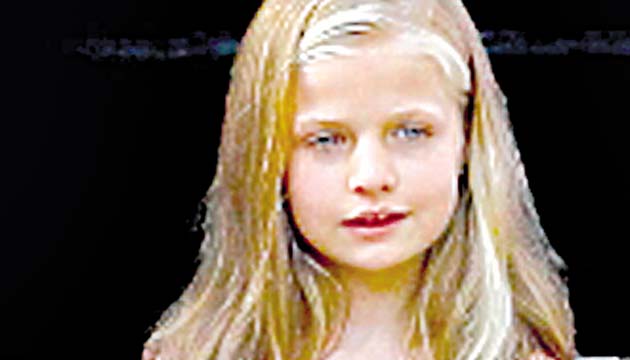 Infanta Sofía. Es la segunda en la línea de sucesión de la corona española. Nació el 29 de abril de 2007.